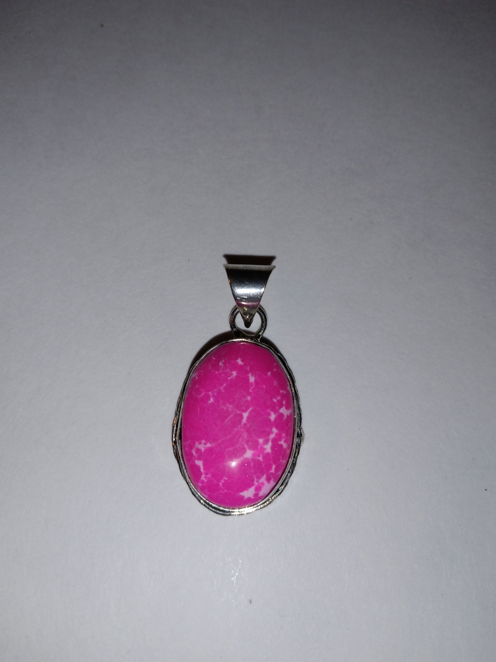 Pink Bubble Gum Oval Stone Pendant